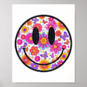 Poster Rosto Feliz de Sorriso de Margarida Retro Estética