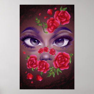 Poster Rosto Floral