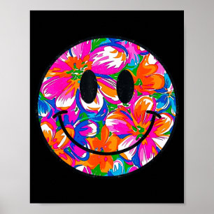 Poster Rosto sorridente fofo floral design masculino verã