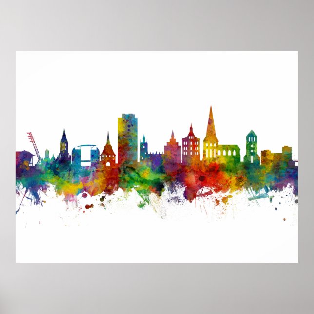 Poster Rostock Germany Skyline (Frente)