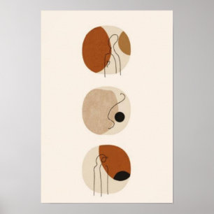 Poster Rostos de Arte de Linha Minimalista Retrato Abst