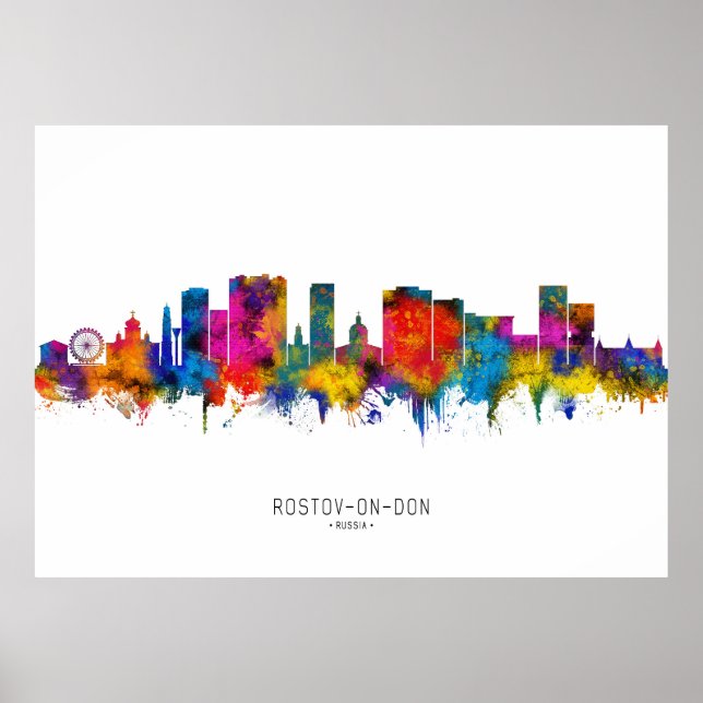 Poster Rostov-on-Don Russia Skyline (Frente)