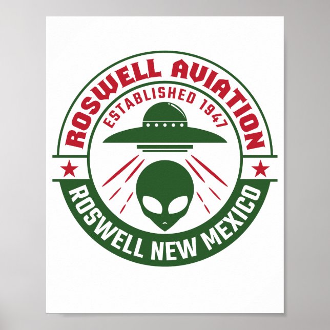 Poster Roswell Aviation Criada Em 1947 (Frente)