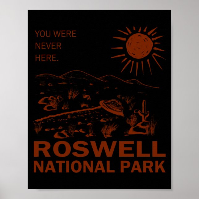 Poster Roswell National Park Ufo Flying Saucer Aliens  (Frente)