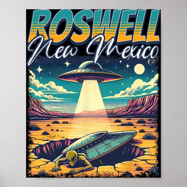 Poster Roswell New Mexico 1947 Alien Abduction Ufo Crash  (Frente)