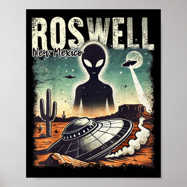 Poster Roswell New Mexico 1947 Alien Abduction Ufo Crash  (Frente)