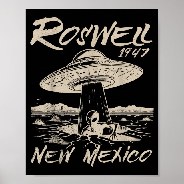 Poster Roswell New Mexico 1947 Alien Abduction Ufo Crash  (Frente)