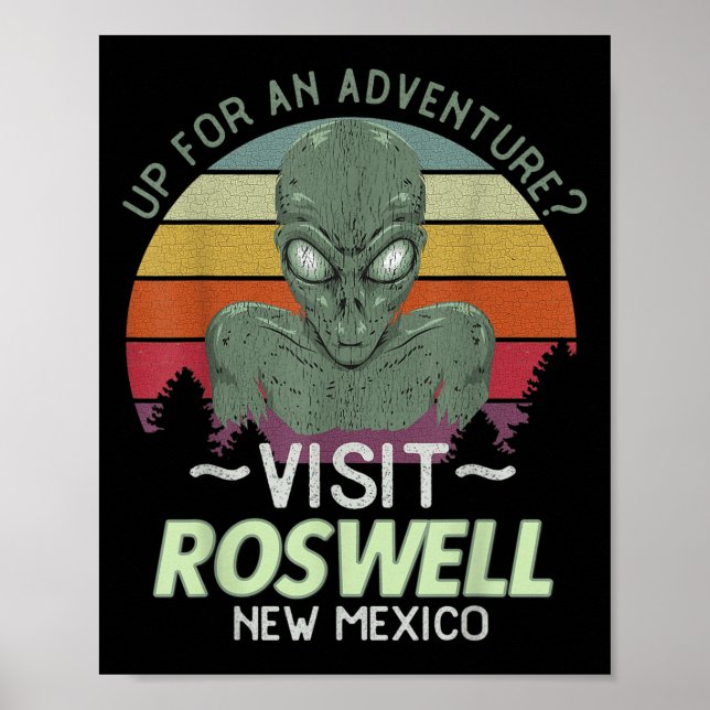 Poster Roswell New Mexico Alien Head Funny Souvenir Quote (Frente)