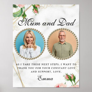 Poster Rosy Blush Parents da Noiva Obrigado presente