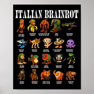 Poster Rot do Cérebro Italiano Piadas Engraçadas de Memes