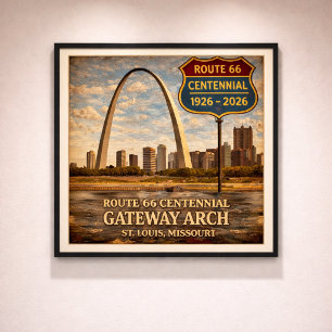 Poster Rota 66 Arco da Porta de St Louis