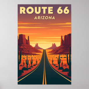 Poster Rota 66 Arizona Mother Road Viagem Vintage