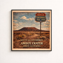 Poster Rota 66 Cratera Amboy Califórnia