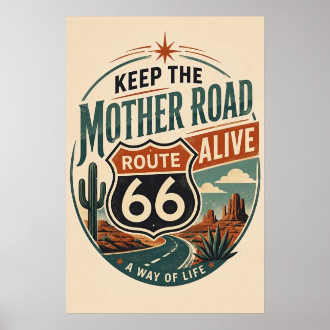 Poster Rota 66 Mãe Estrada Viva (Frente)