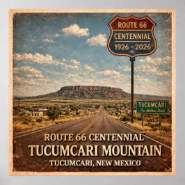 Poster Rota 66 Montanha Tucumcari Novo México