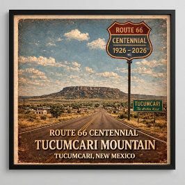 Poster Rota 66 Montanha Tucumcari Novo México