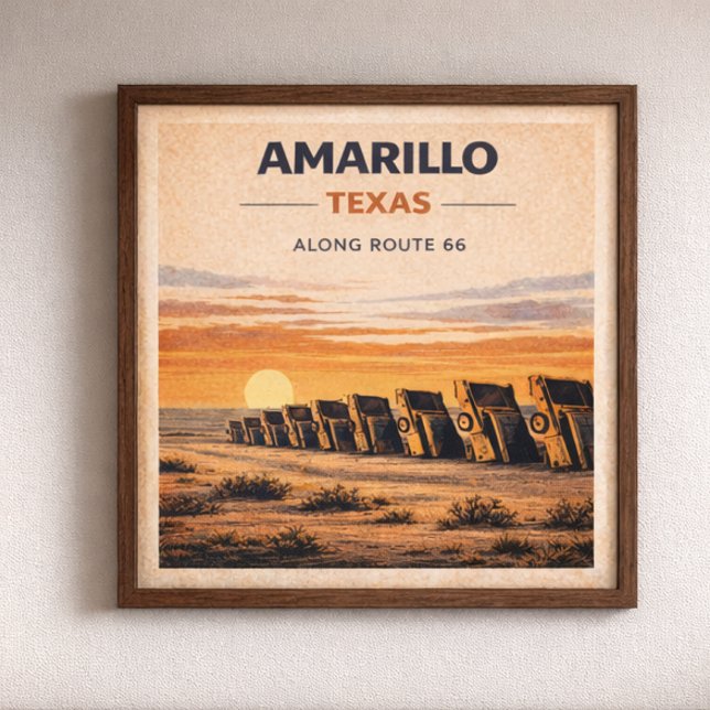 Poster Rota 66 Patrimônio de Amarillo Texas (Criador carregado)