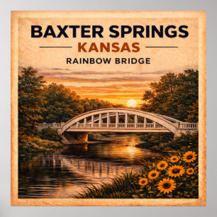 Poster Rota 66 Ponte Arco-Íris Baxter Springs