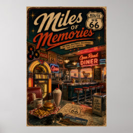 Poster Rota 66 Restaurante Memórias de Milhas Arte