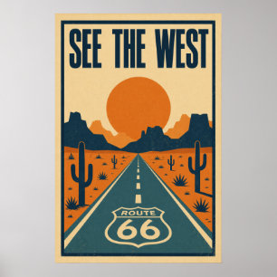 Poster Rota 66 Veja O Oeste Litho