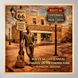 Poster Rota 66 Winslow Arizona Standin'