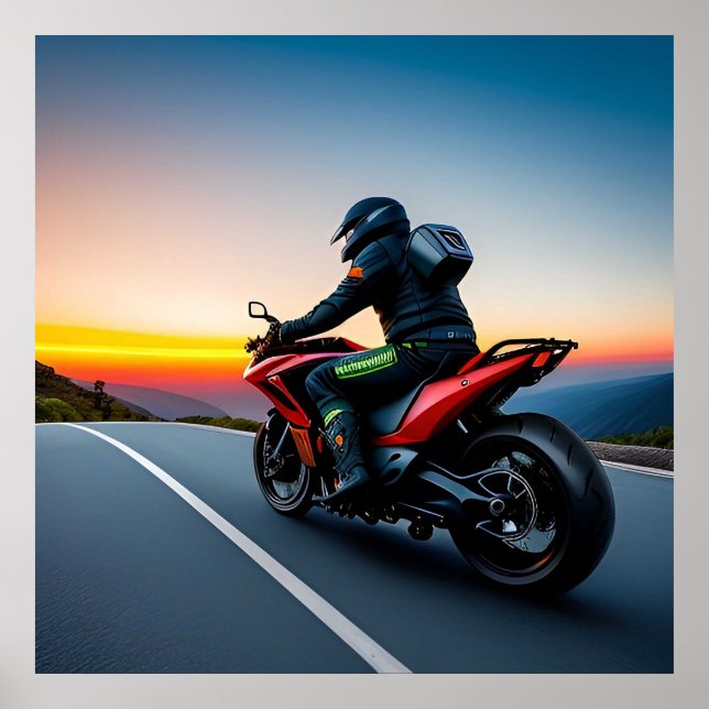Poster Rota Cênica de Motocicleta para Motociclistas e Vi (Frente)