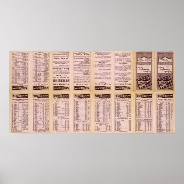 Pôster Rota de Wabash de Excelente de Página de Texto (Frente)