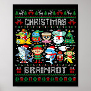 Poster Rotação Cerebral Italiana de Natal Engraçada Rotaç