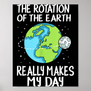 Poster Rotação Da Terra Deixa Meu Dia Engraçado Ciência 