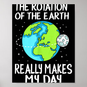 Poster Rotação Da Terra Faz Meu Dia Camiseta De Ciência E