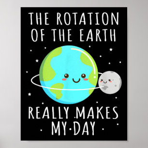 Poster Rotação Da Terra Torna Meu Dia Ciência Engraçada W
