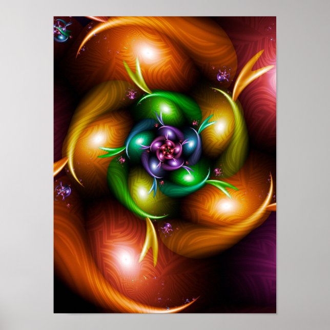 Poster Rotação Fractal de Outono (Frente)