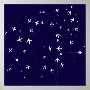 Pôster rotas aéreas viagem