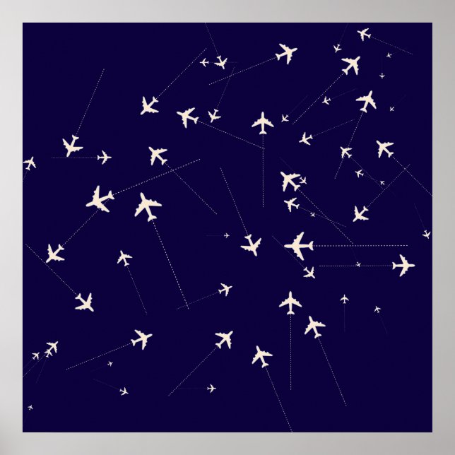 Pôster rotas aéreas viagem (Frente)