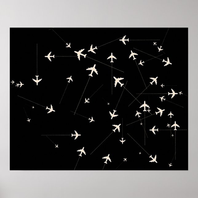 Pôster rotas aéreas viagem decor (Frente)
