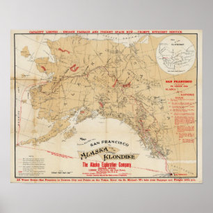 Poster Rotas da exibição do mapa de San Francisco a