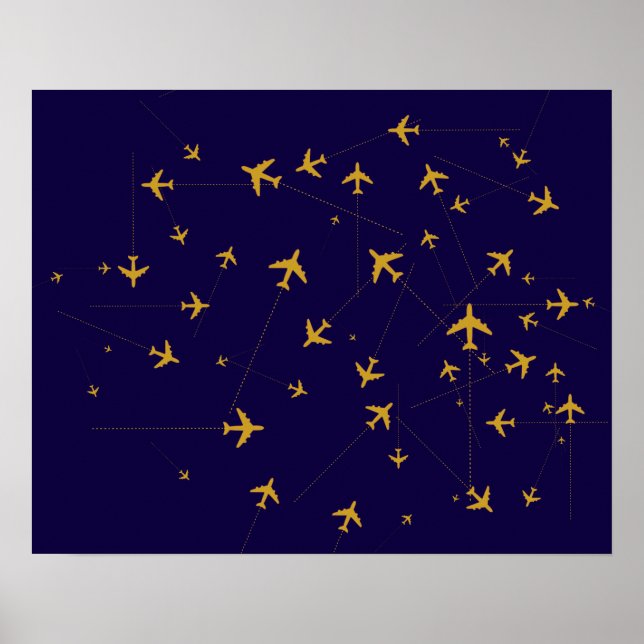 Pôster rotas de vias aéreas de viagem (Frente)