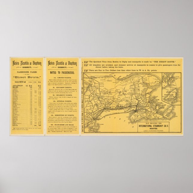 Poster Rotas Internacionais de Vapor, Nova Escócia (Frente)