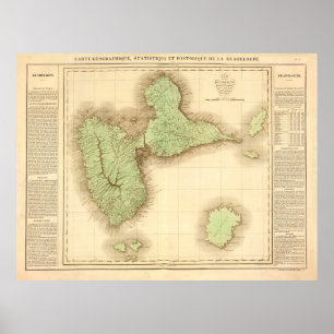 Poster Roteiro (1825) Vintage Gwadloup 