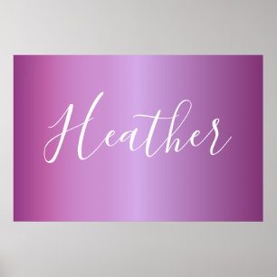 Poster Roteiro branco violeta & feito sob encomenda roxo