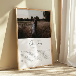 Poster Roteiro Minimalista de Votos de Casamento e Foto
