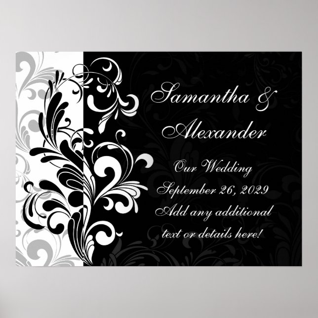 Pôster Roteiro preto e branco contemporâneo (Frente)