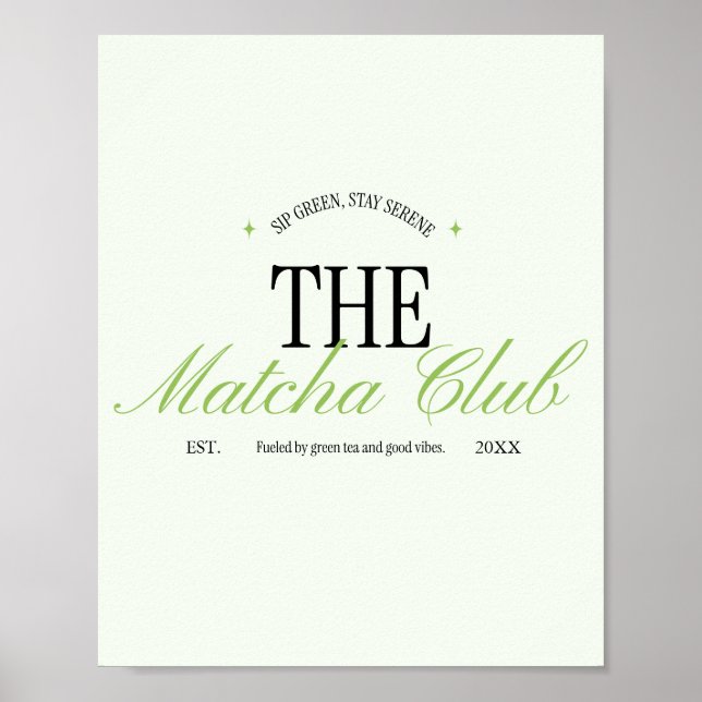 Poster Roteiro Retroativo Verde do 'Matcha Club' (Frente)