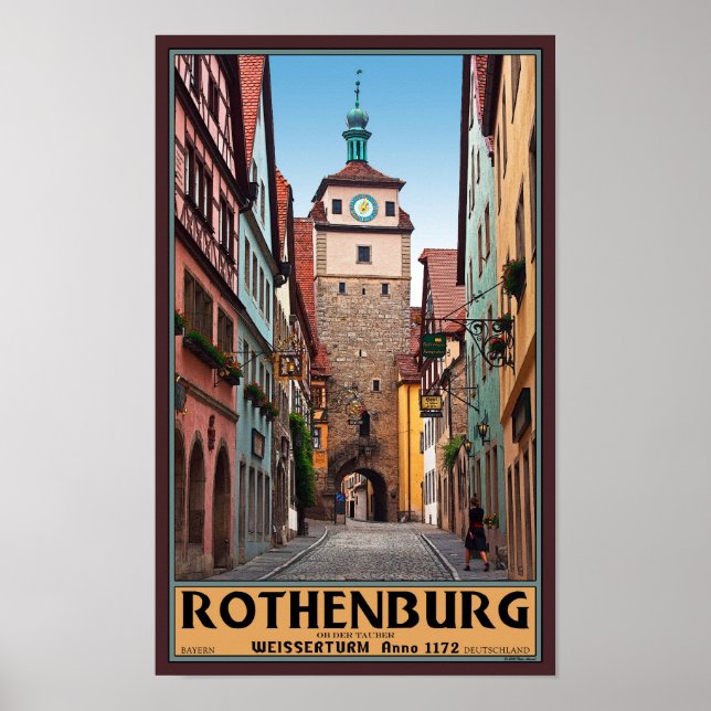 Poster Rothenburg od Tauber - Weisserturm (Frente)