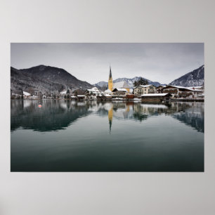 Pôster Rottach-Egern no Tegernsee, Baviera no inverno