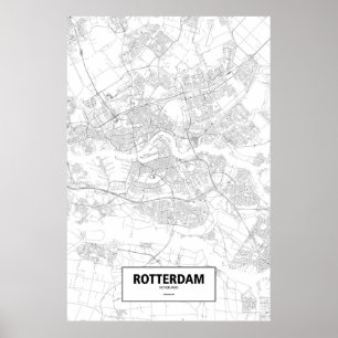Pôster Rotterdam, Países Baixos (preto no branco)