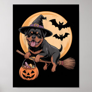 Poster Rottweiler Bruxas de Chapéu Abóbora Homens de Figu