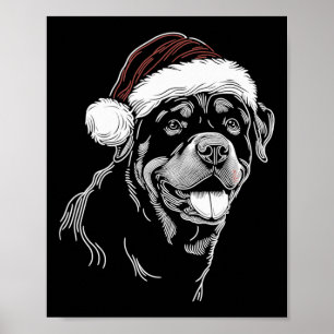 Poster Rottweiler Cachorro Papai Noel Natal Natal Pajama