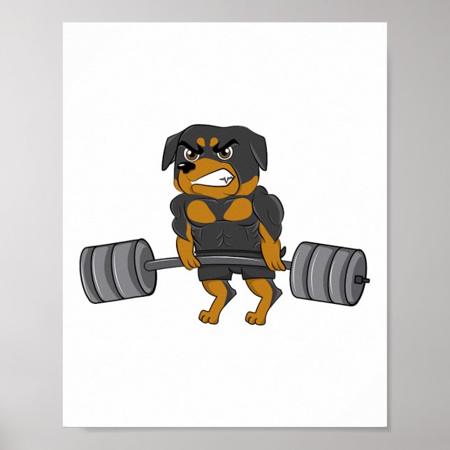 Poster Rottweiler Camiseta de cão de construção de edifíc (Frente)