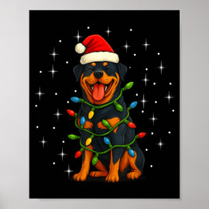 Poster Rottweiler Cão Natal Pj Pijama Homens Mulheres Pjs
